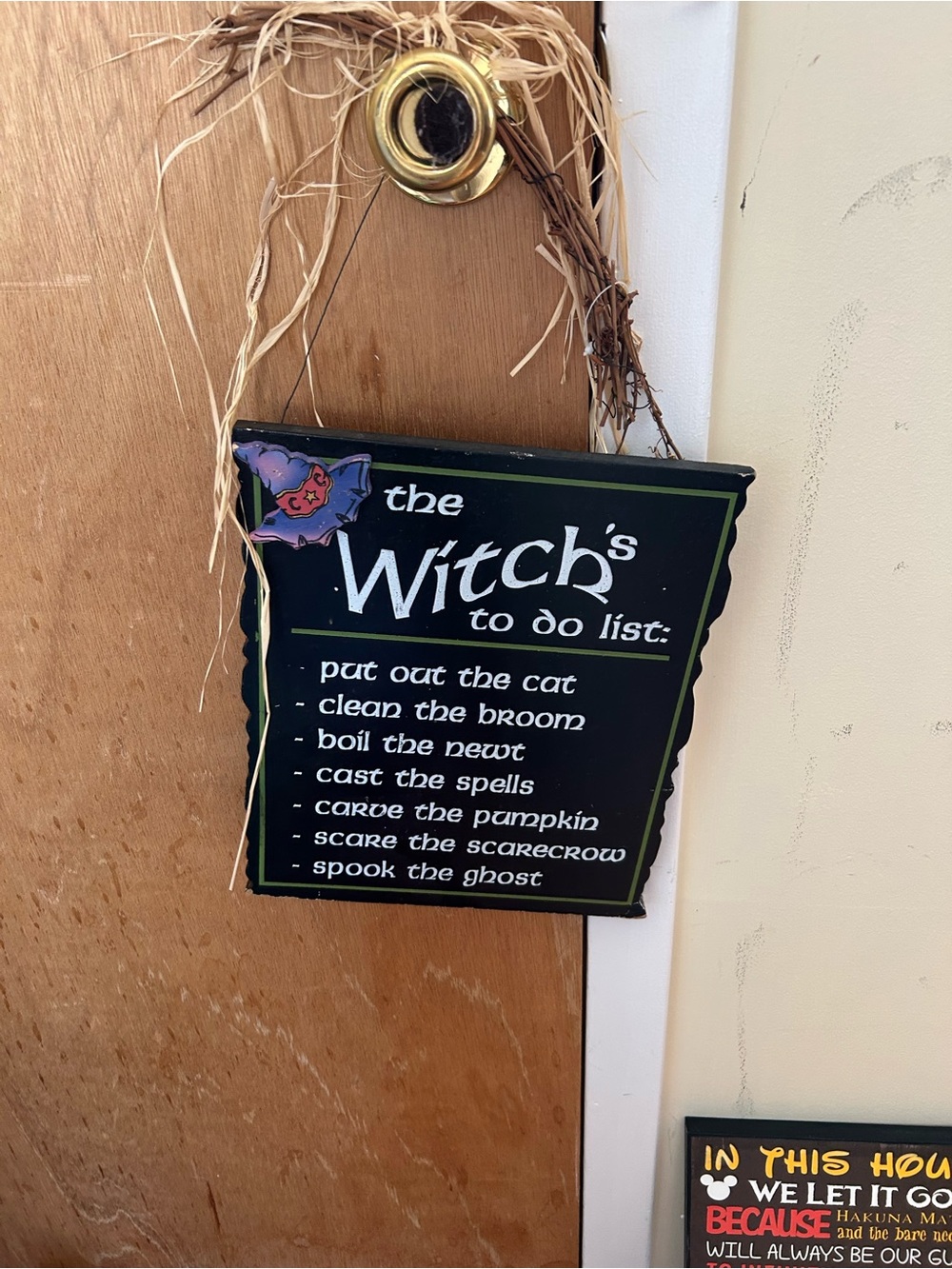 Halloween Witch's To Do List Wall Sign - Black